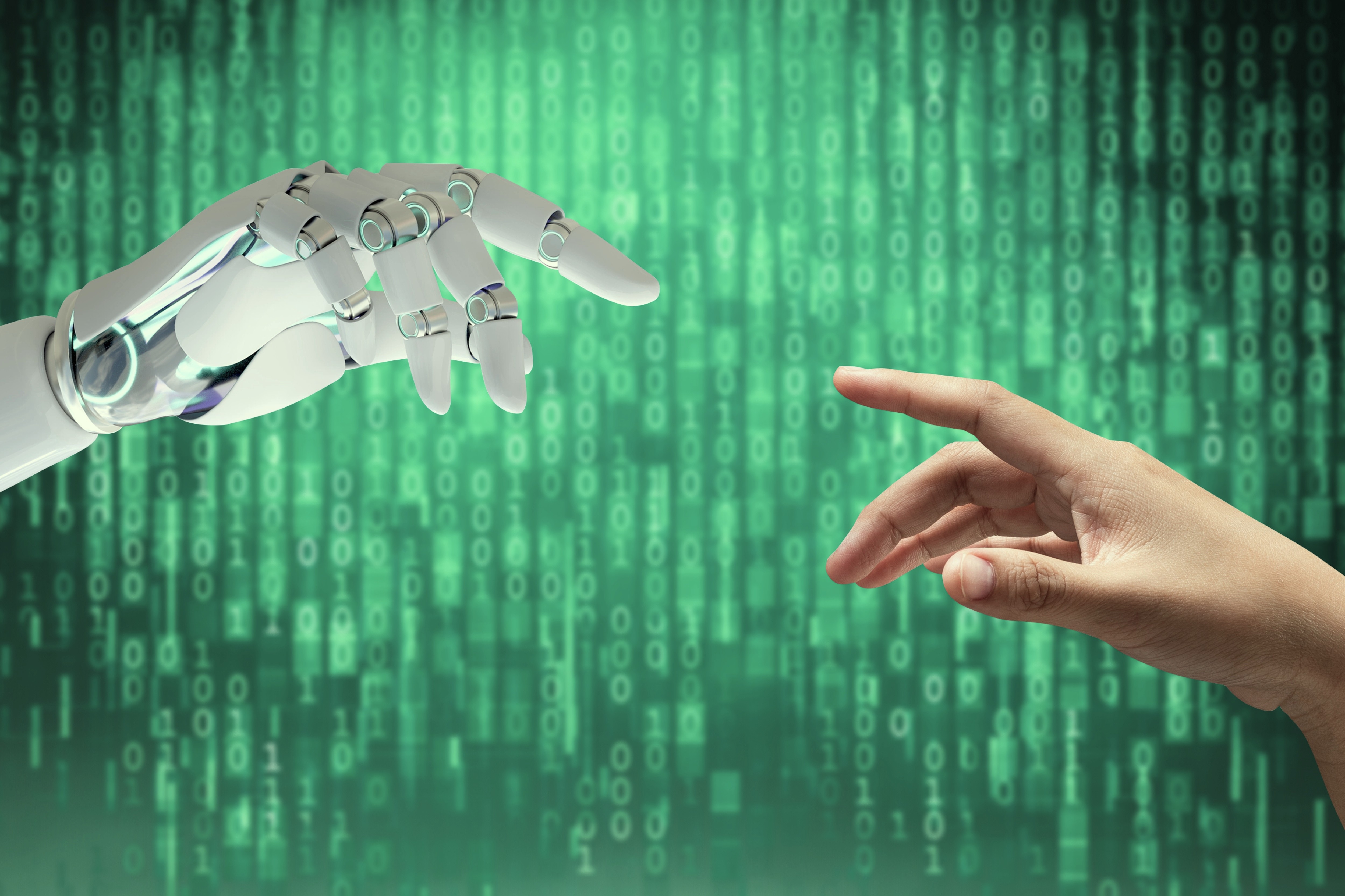 Person interacting with a Robot/AI 